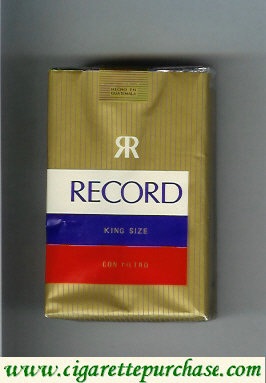 Record Con Filtro cigarettes gold and white and blue and red soft box