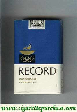 Record Con Filtro cigarettes blue and white soft box