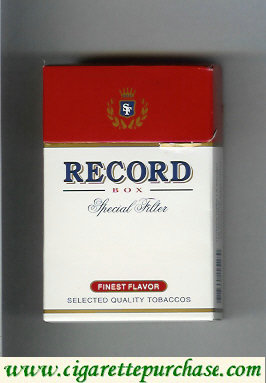 Record Special Filter Finest Flavor cigarettes hard box