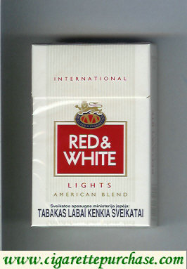 Red and White Lights International American Blend cigarettes hard box