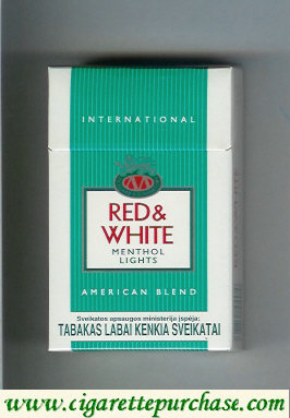 Red and White Menthol Lights International American Blend cigarettes hard box