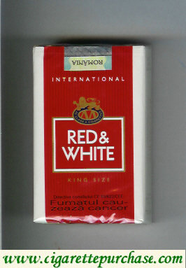 Red and White International King Size cigarettes soft box