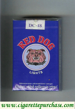 Red Dog Lights cigarettes blue soft box