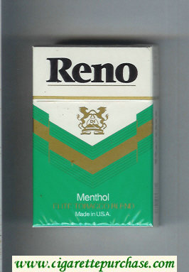 Reno Menthol cigarettes hard box