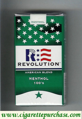 Revolution Menthol 100s American Blend cigarettes soft box