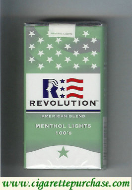 Revolution Menthol Lights 100s American Blend cigarettes soft box