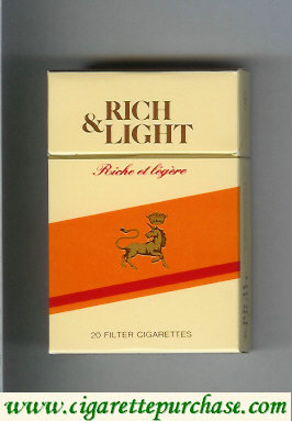 Rich and Light cigarettes hard box