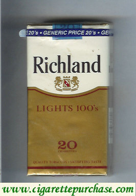 Richland Lights 100s cigarettes soft box