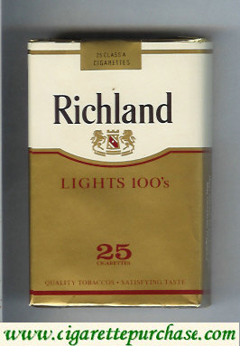 Richland Lights 100s 25 cigarettes soft box