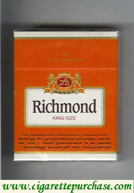 Richmond 25 cigarettes orange and white hard box