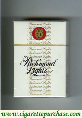 Richmond Lights cigarettes white hard box