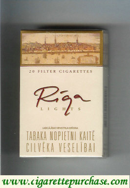 Riga Lights cigarettes hard box