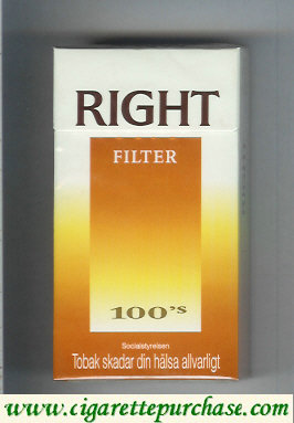 Right Filter 100s cigarettes hard box