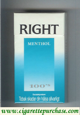 Right Menthol 100s cigarettes hard box