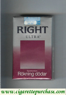 Right Ultra cigarettes soft box