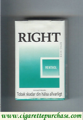 Right Menthol soft box cigarettes