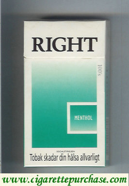 Right 100s Menthol cigarettes hard box