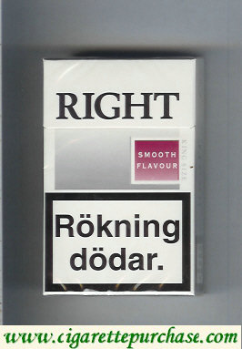 Right Smooth Flavour cigarettes hard box