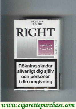 Right Smooth Flavour cigarettes soft box