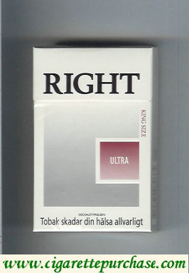 Right Ultra cigarettes hard box