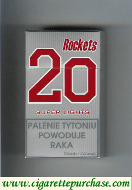 Rockets 20 Super Lights cigarettes hard box