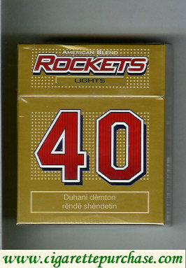 Rockets 40 Lights American Blend cigarettes hard box