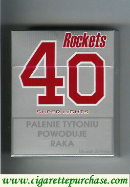 Rockets 40 Super Lights cigarettes hard box