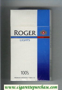 Roger Lights 100s cigarettes hard box