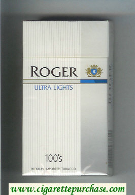 Roger Ultra Lights 100s cigarettes hard box