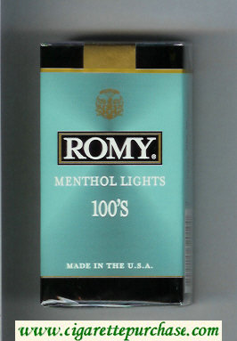 Romy Menthol Lights 100s cigarettes soft box