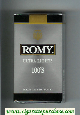 Romy Ultra Lights 100s cigarettes soft box