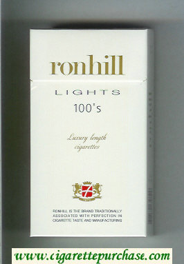 Ronhill Lights 100s cigarettes hard box
