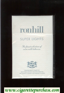 Ronhill Super Lights cigarettes white hard box