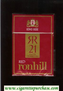 Ronhill Red 21 cigarettes red hard box