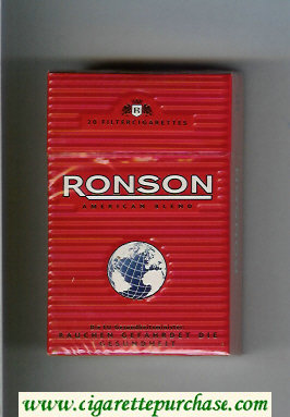 Ronson American Blend cigarettes red hard box