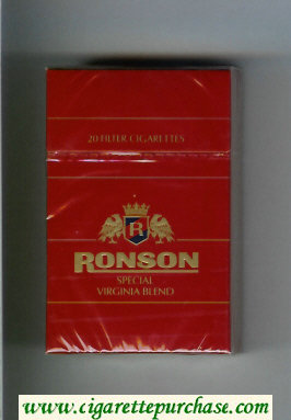 Ronson Special Virginia Blend cigarettes red hard box