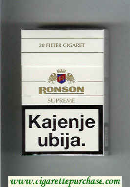 Ronson Supreme cigarettes white hard box