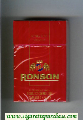 Ronson Virginia cigarettes red hard box