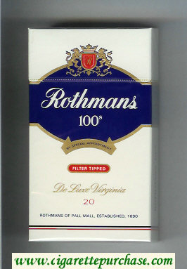 Rothmans 100s Filter Tipped By Special Appointment cigarettes hard box