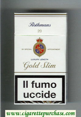 Rothmans Gold Slim Luxery Length 100s cigarettes hard box