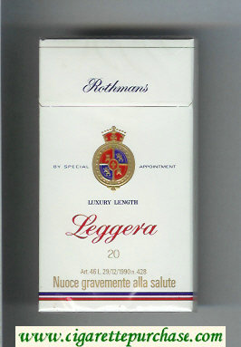 Rothmans Leggera Luxery Length 100s cigarettes hard box