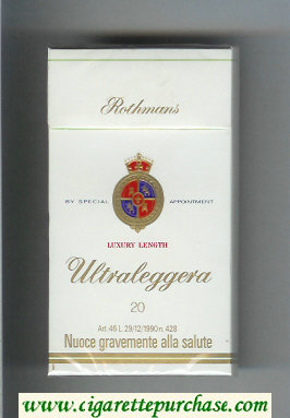 Rothmans Ultraleggera Luxery Length 100s cigarettes hard box