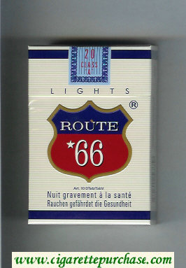 Route 66 Lights cigarettes hard box