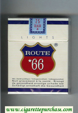 Route 66 Lights 25 cigarettes hard box