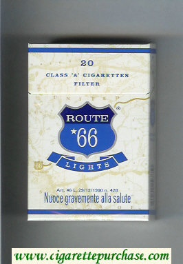 Route 66 United Lights cigarettes hard box