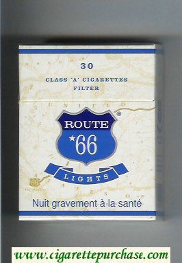 Route 66 United Lights 30 cigarettes hard box