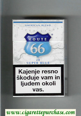 Route 66 United Super Blue cigarettes hard box