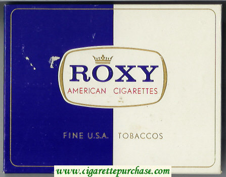 Roxy American Cigarettes Fine USA Tobaccos 120s cigarettes wide flat hard box