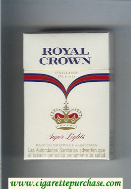 Royal Crown Super Lights English Blend cigarettes hard box