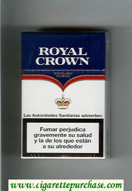 Royal Crown English Blend cigarettes white and blue hard box